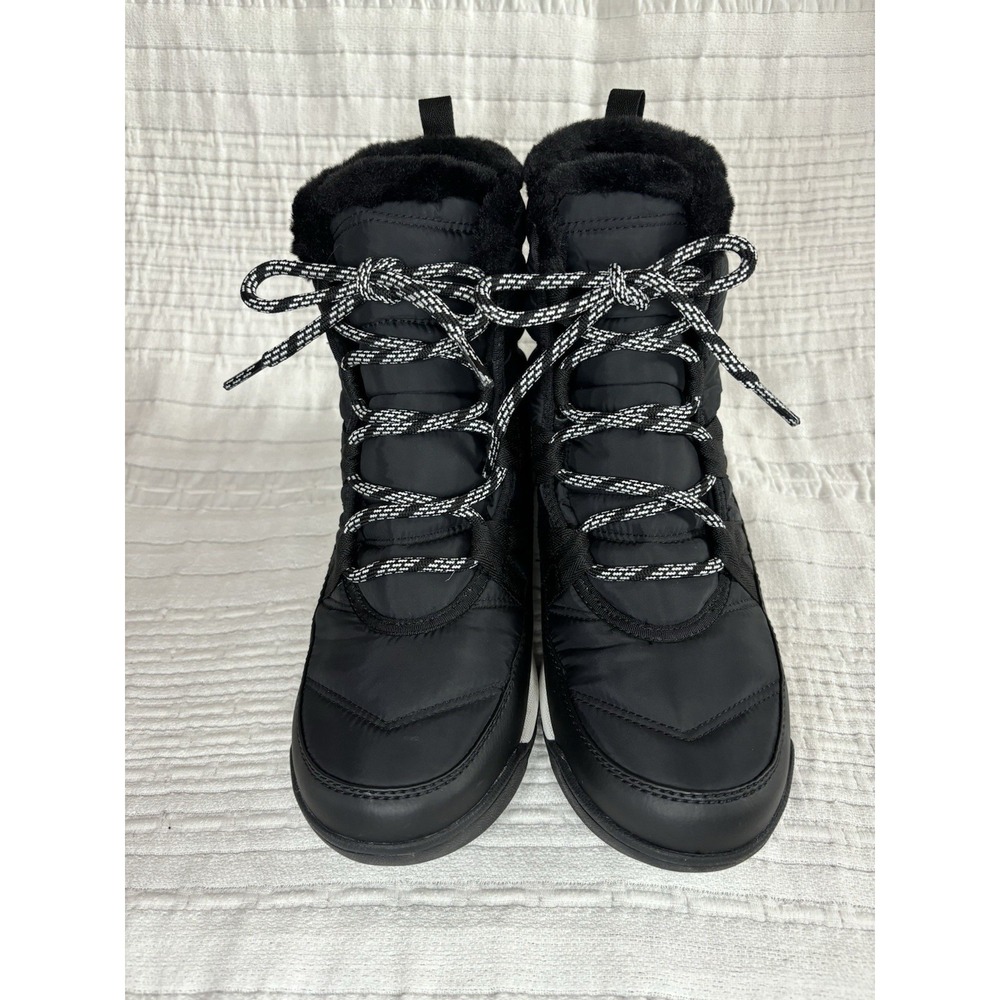 Sorel Whitney II Short Lace Boot Bootie Black Womens Sz 9.5